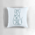 Soft, plush pillow with a playful cat-themed pun design, perfect for cat lovers and introverts.