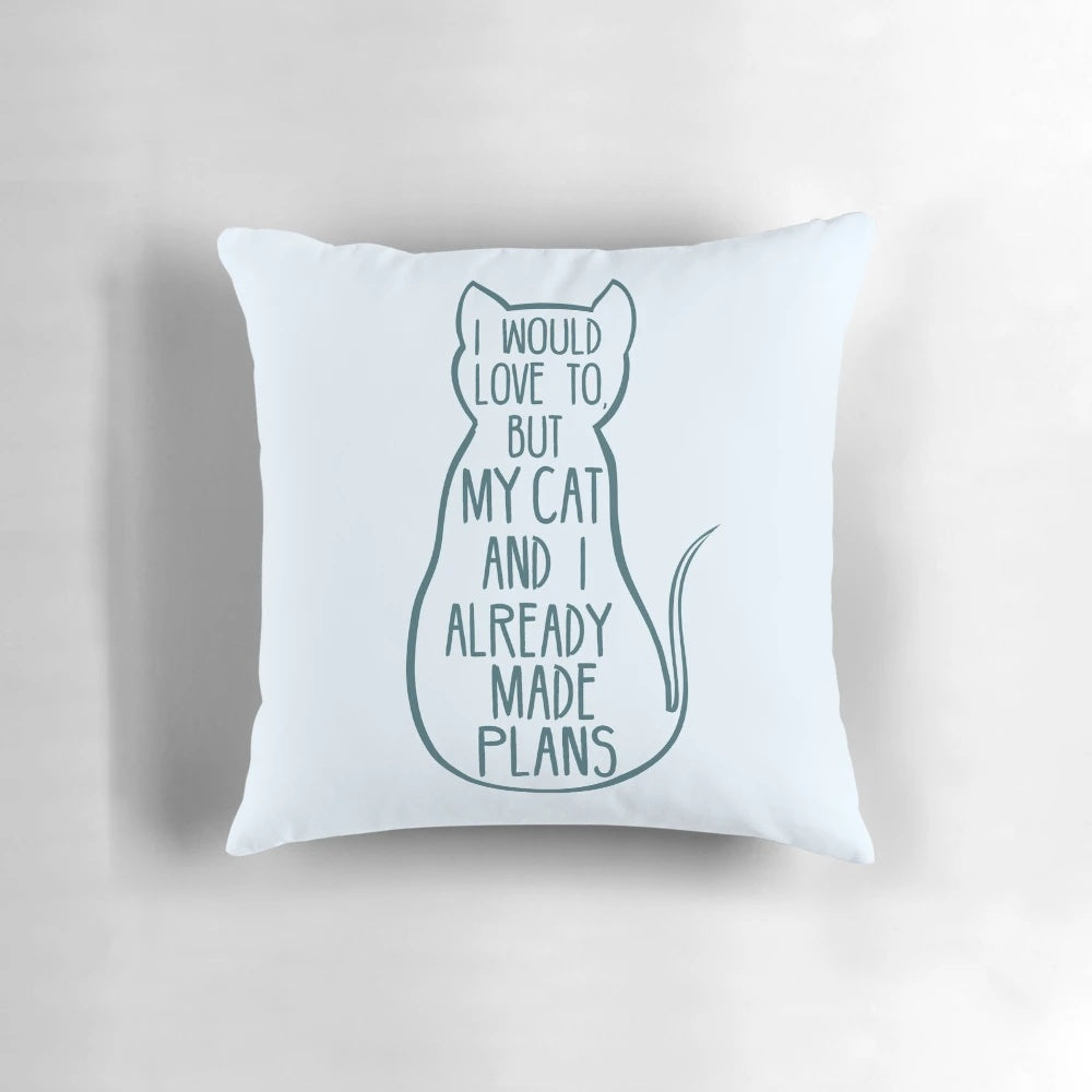 Soft, plush pillow with a playful cat-themed pun design, perfect for cat lovers and introverts.