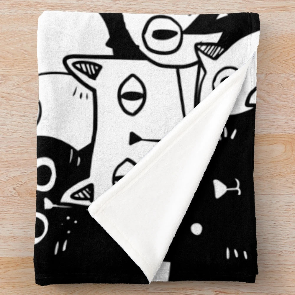 Soft and plush cat pattern blanket for cat lovers