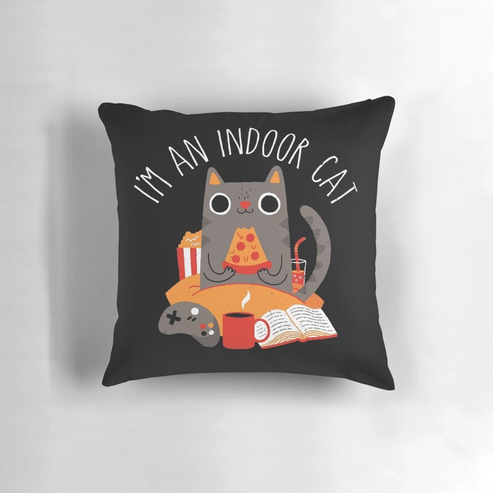 Soft and comfortable indoor cat pillow with a cute and humorous design