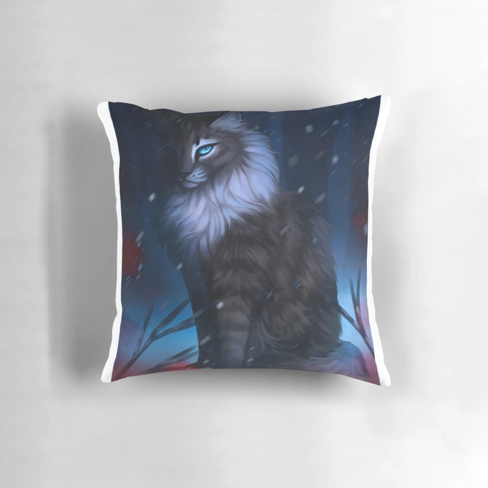 Soft and cuddly cat-themed pillow featuring the Warrior Cats character Hawkfrost