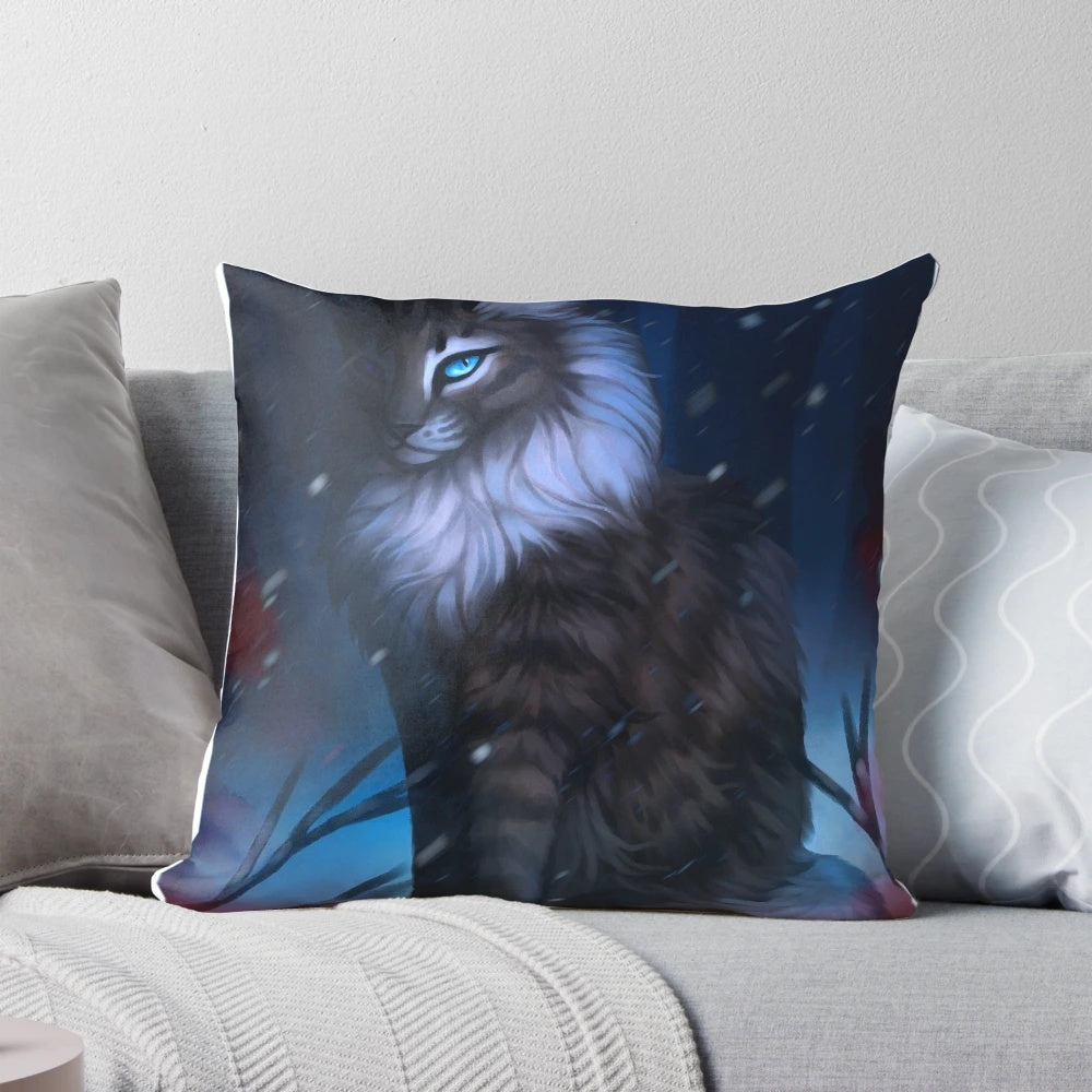 Soft and cuddly cat-themed pillow featuring the Warrior Cats character Hawkfrost