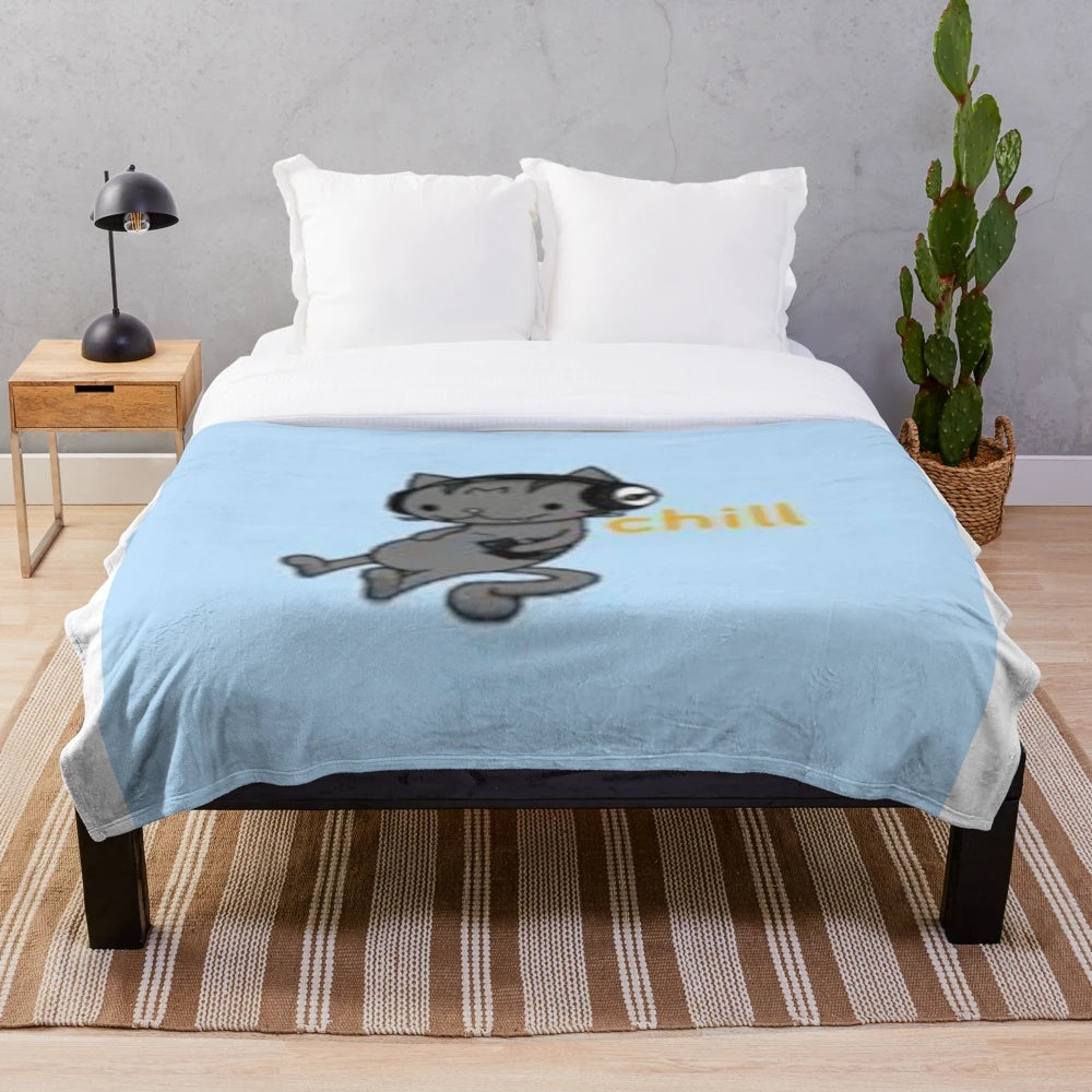 Soft and Plush Cat Themed Blanket for Relaxation