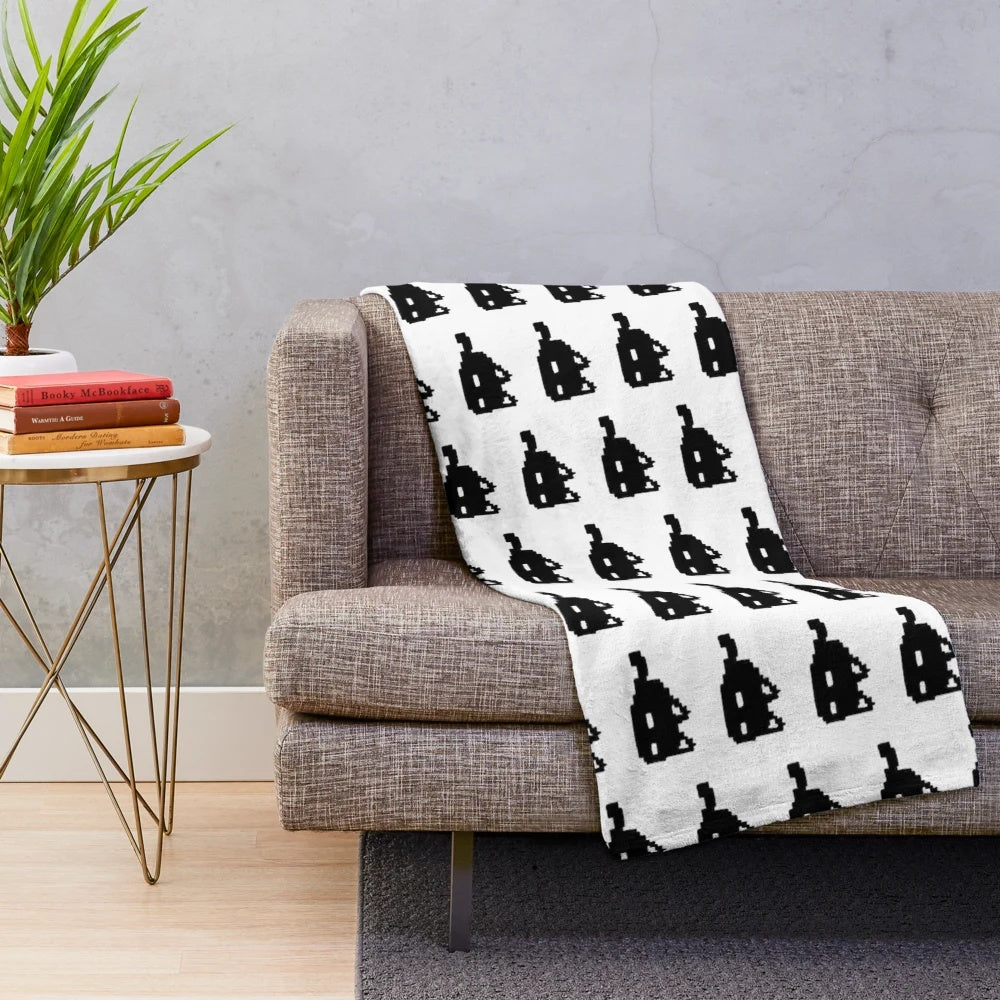 Soft and cuddly cat-themed plush blanket with pixel art design