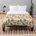 Fluffy cat snake-patterned plush blanket