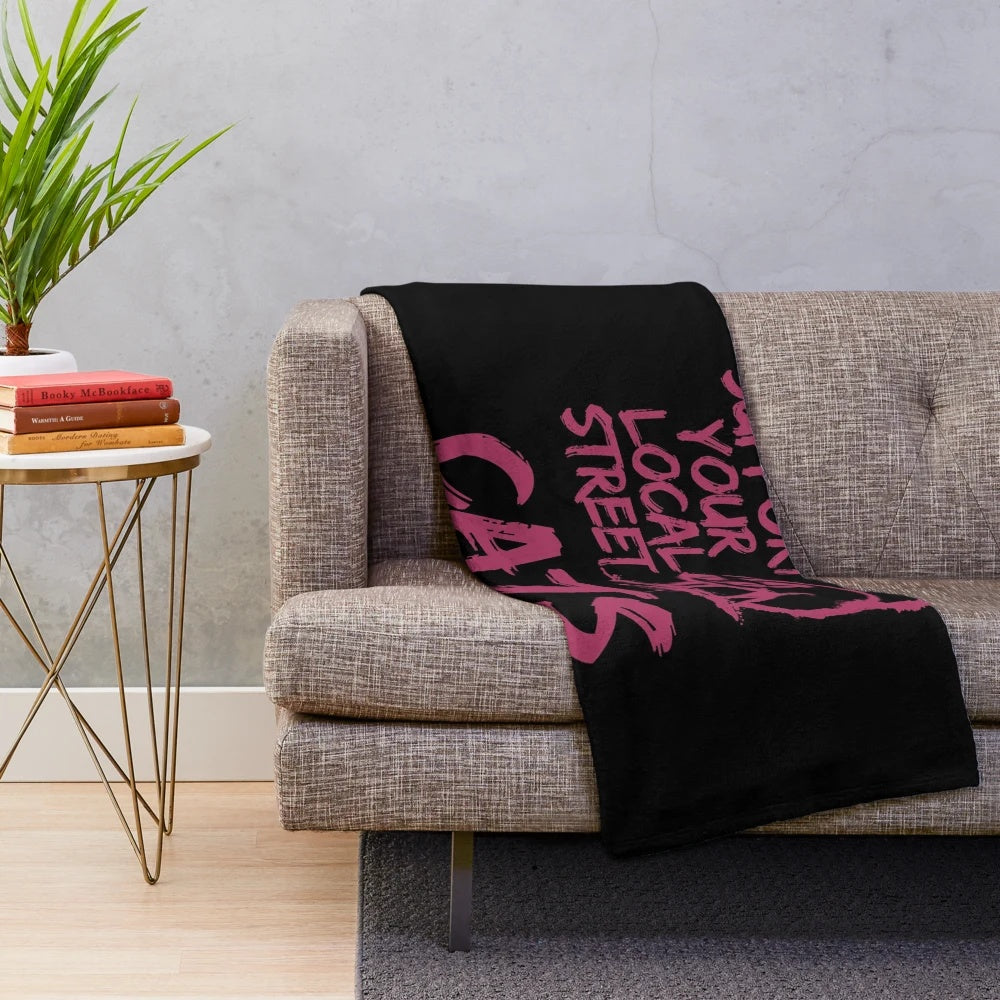 Cozy plush blanket featuring a cat-themed design by Egyape artists