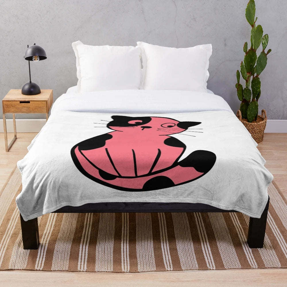 Soft and cuddly plush blanket featuring cats in popular culture