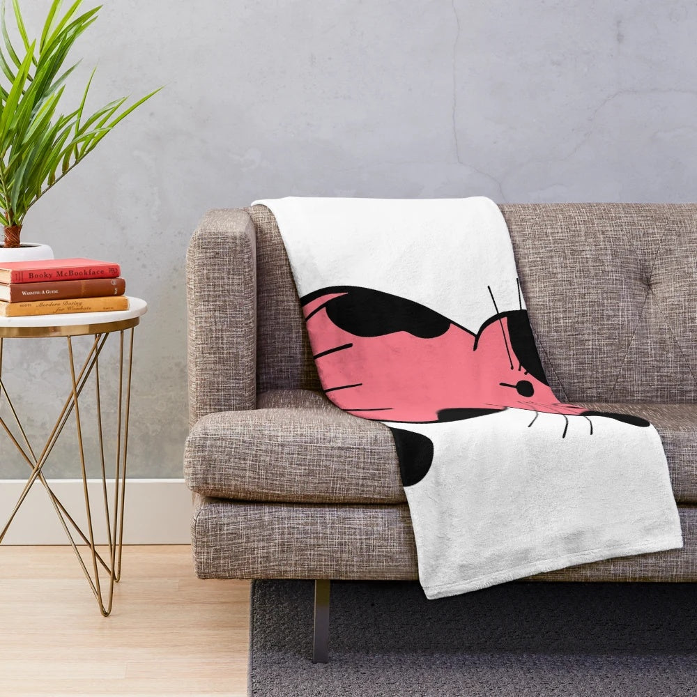 Soft and cuddly plush blanket featuring cats in popular culture