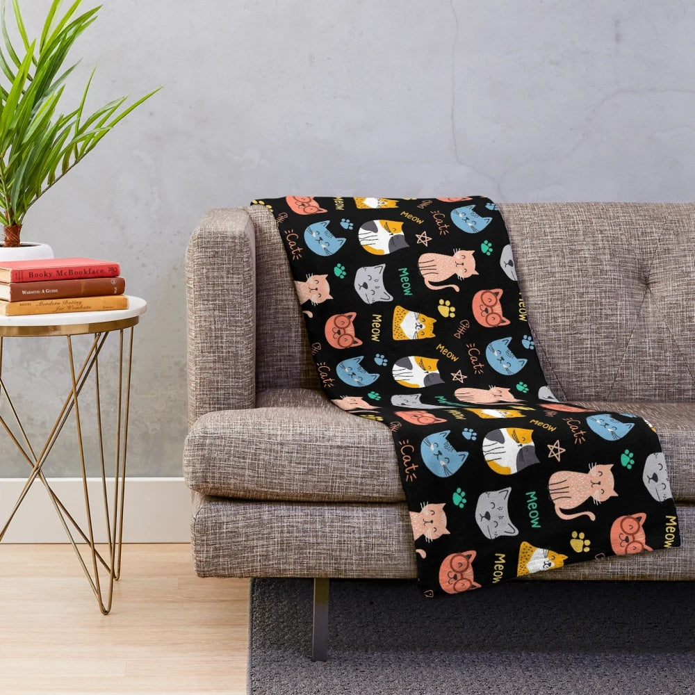 Soft and Cuddly Cats Plush Blanket