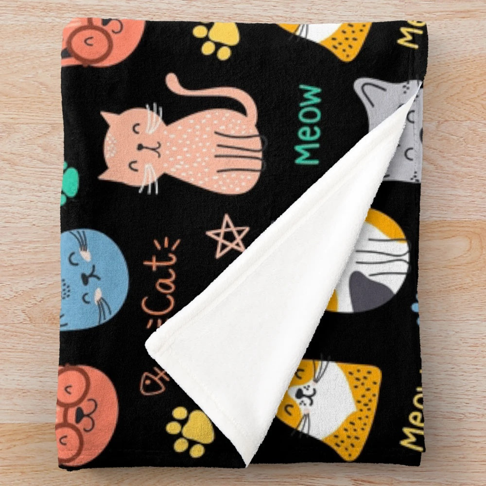 Soft and Cuddly Cats Plush Blanket