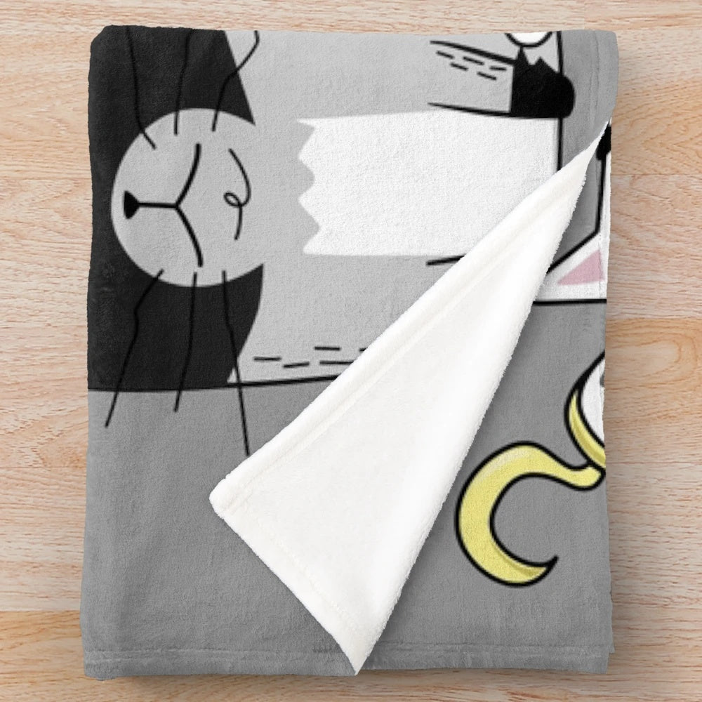 Cats Plush Blanket featuring cute cartoon cat designs