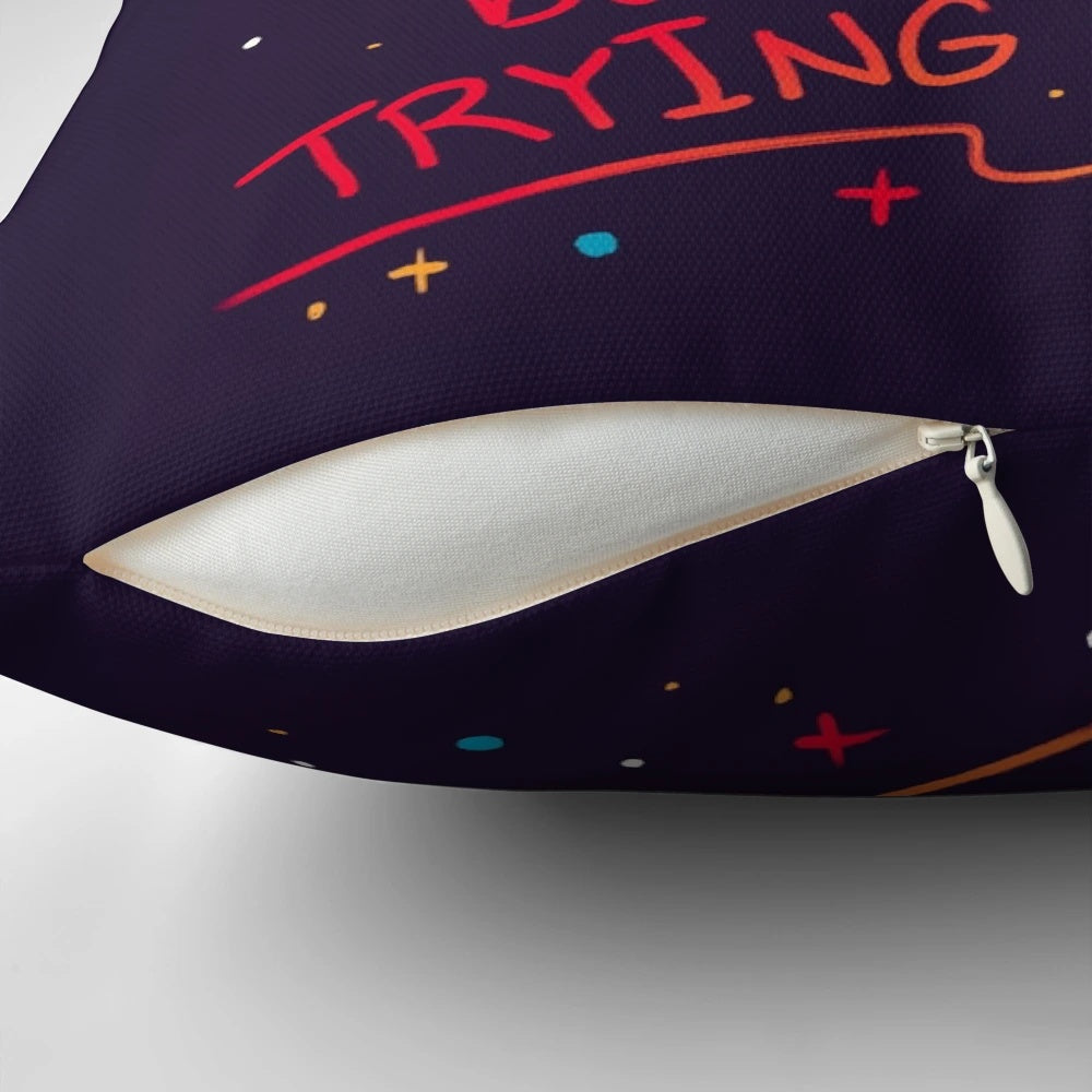 Soft and snuggly "catstronaut" pillow with a cute cat astronaut design and positive affirmations
