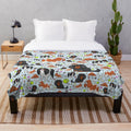 Cavalier King Charles Spaniel plush blanket with cute dog pattern