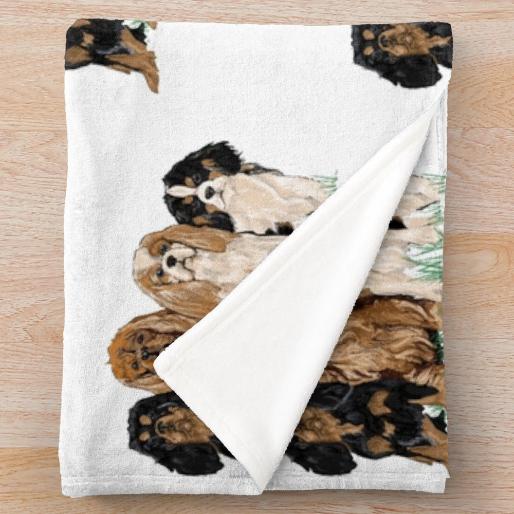 Plush blanket featuring the beautiful Cavalier King Charles Spaniel breed