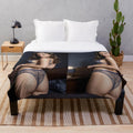 Plush blanket featuring a photo of actress Hailee Steinfeld
