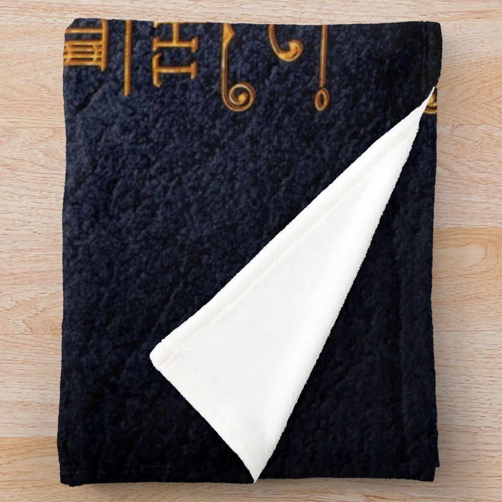 Plush blanket featuring a starry night sky design, perfect for book lovers and fantasy fans