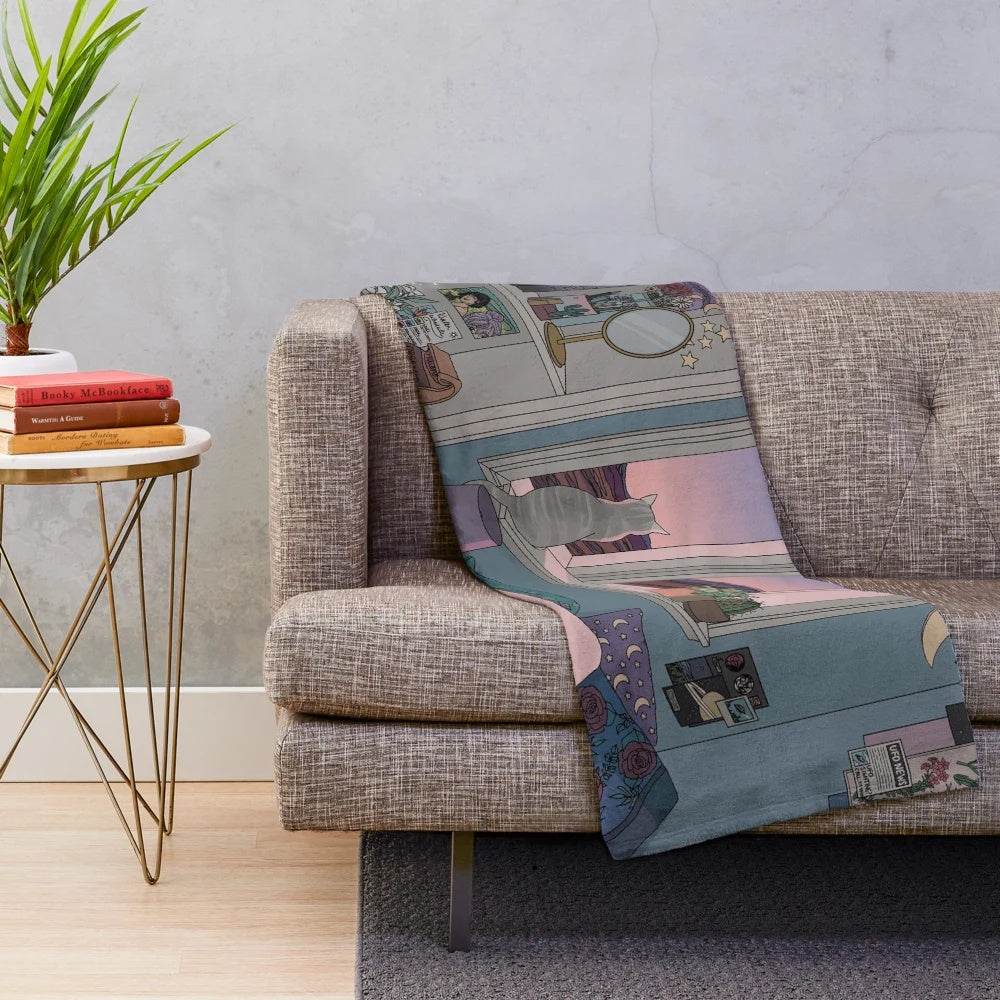 Soft and plush celestial-themed blanket for a cozy and relaxing morning