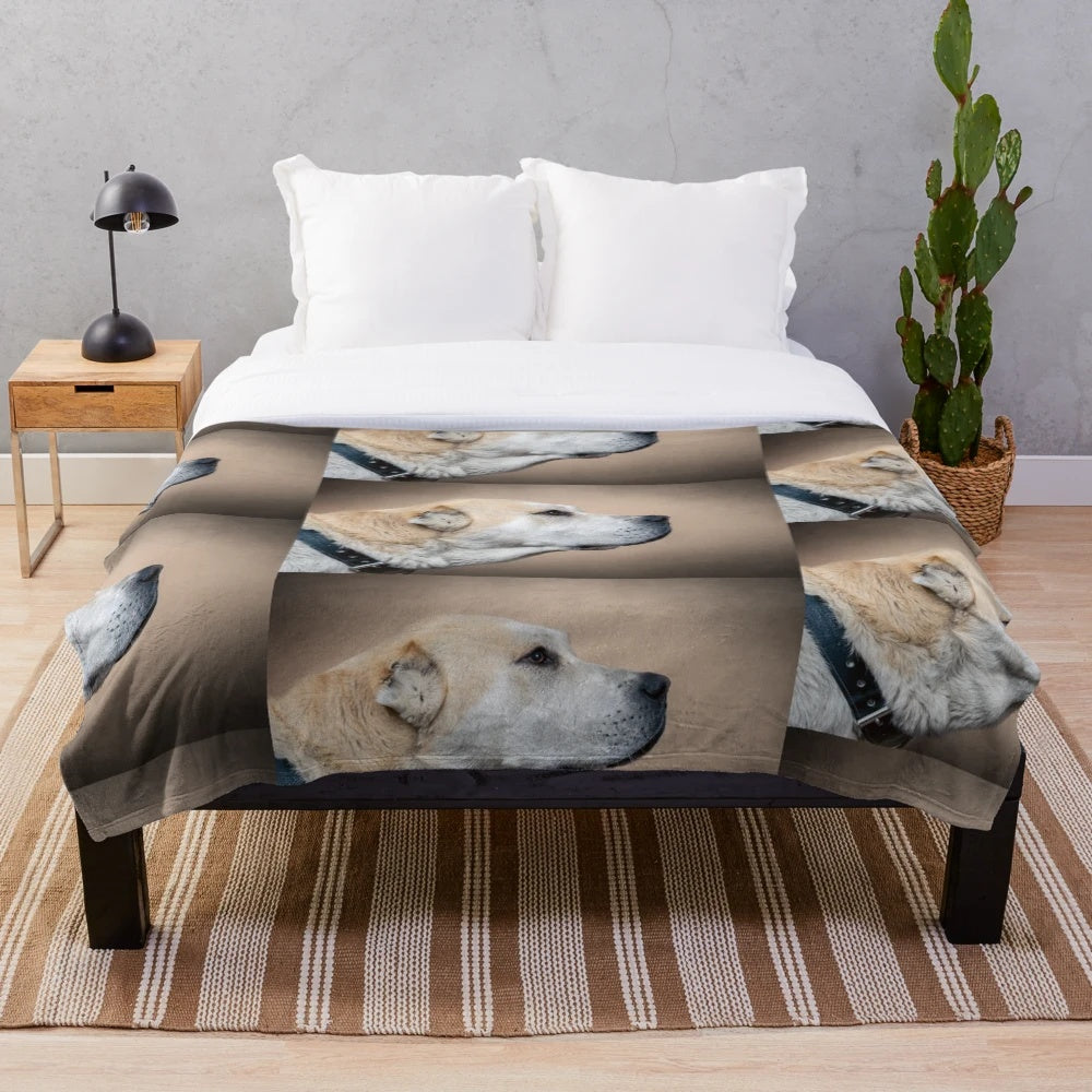 Soft and cuddly central asian shepherd dog plush blanket