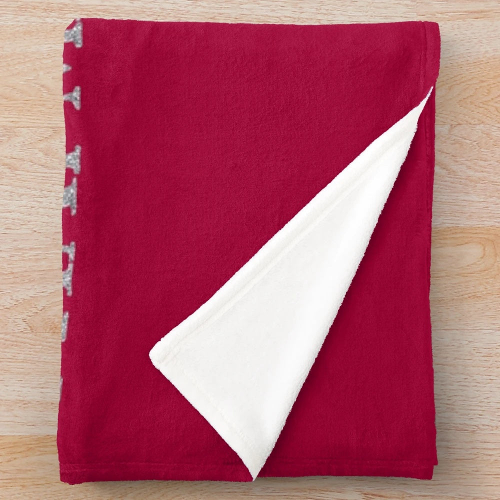 Chapman University inspired plush blanket in red and gray colors