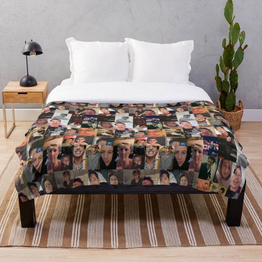 Soft and Plush Charlie Puth Collage Blanket