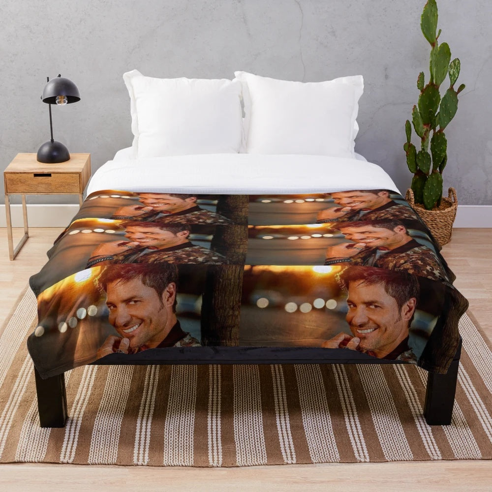 Chayanne-inspired plush blanket featuring the renowned Puerto Rican singer and actor