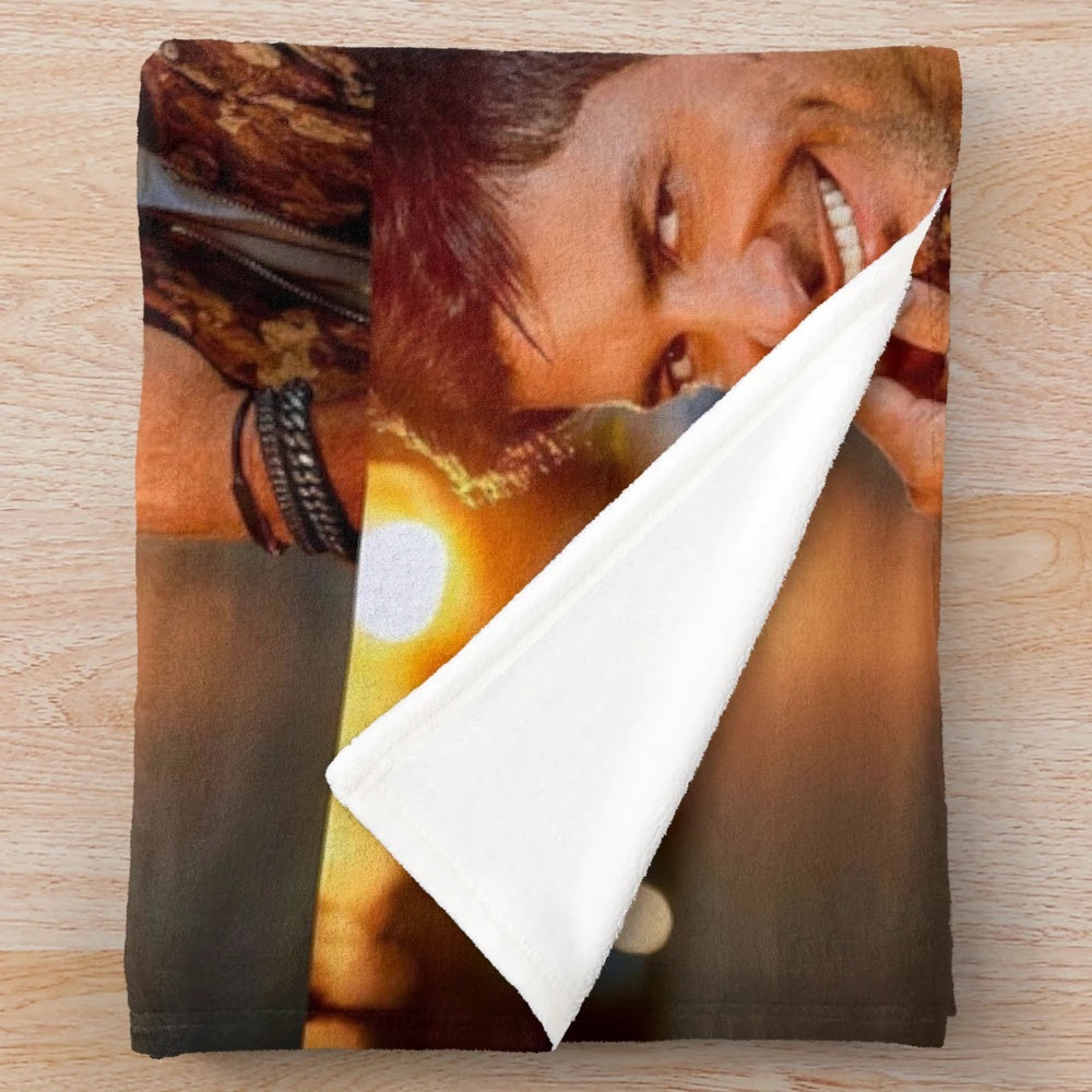 Chayanne-inspired plush blanket featuring the renowned Puerto Rican singer and actor