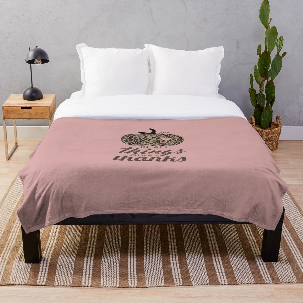 Cheetah print pumpkin plush blanket for fall