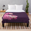 Cheshire Cat design plush blanket for a cozy Alice in Wonderland inspired home