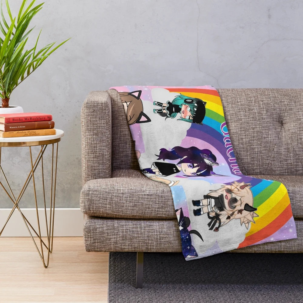 Soft and cuddly chibi anime-inspired plush blanket