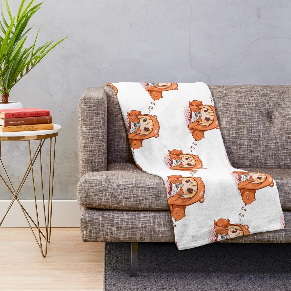 Soft and cuddly anime-inspired plush blanket featuring the beloved character Umaruchan
