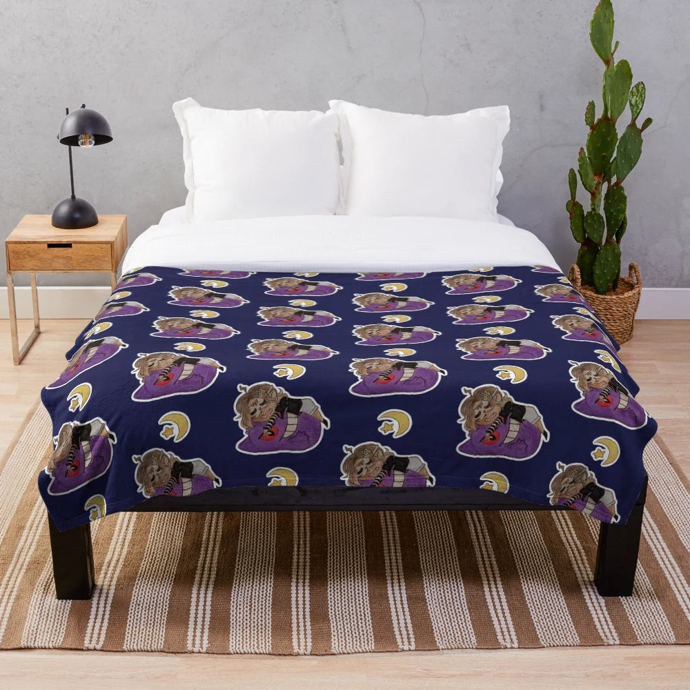 Soft and cuddly chibi plush blanket with an anime-inspired design