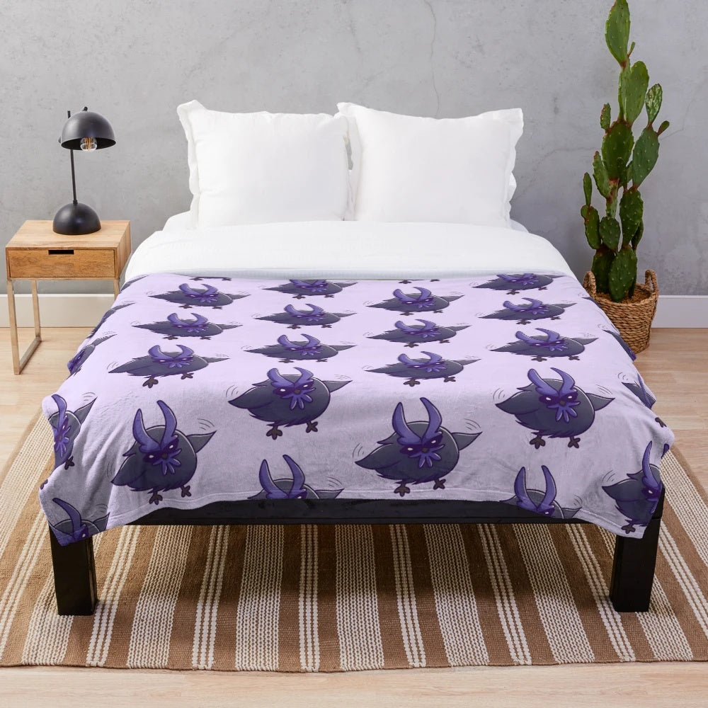 Soft and cuddly chibi plush blanket featuring Oz, the companion of Fischl from the game Genshin Impact