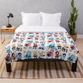 Vocaloid chibi plush blanket featuring Hatsune Miku, Kagamine Rin and Len, and Megurine Luka