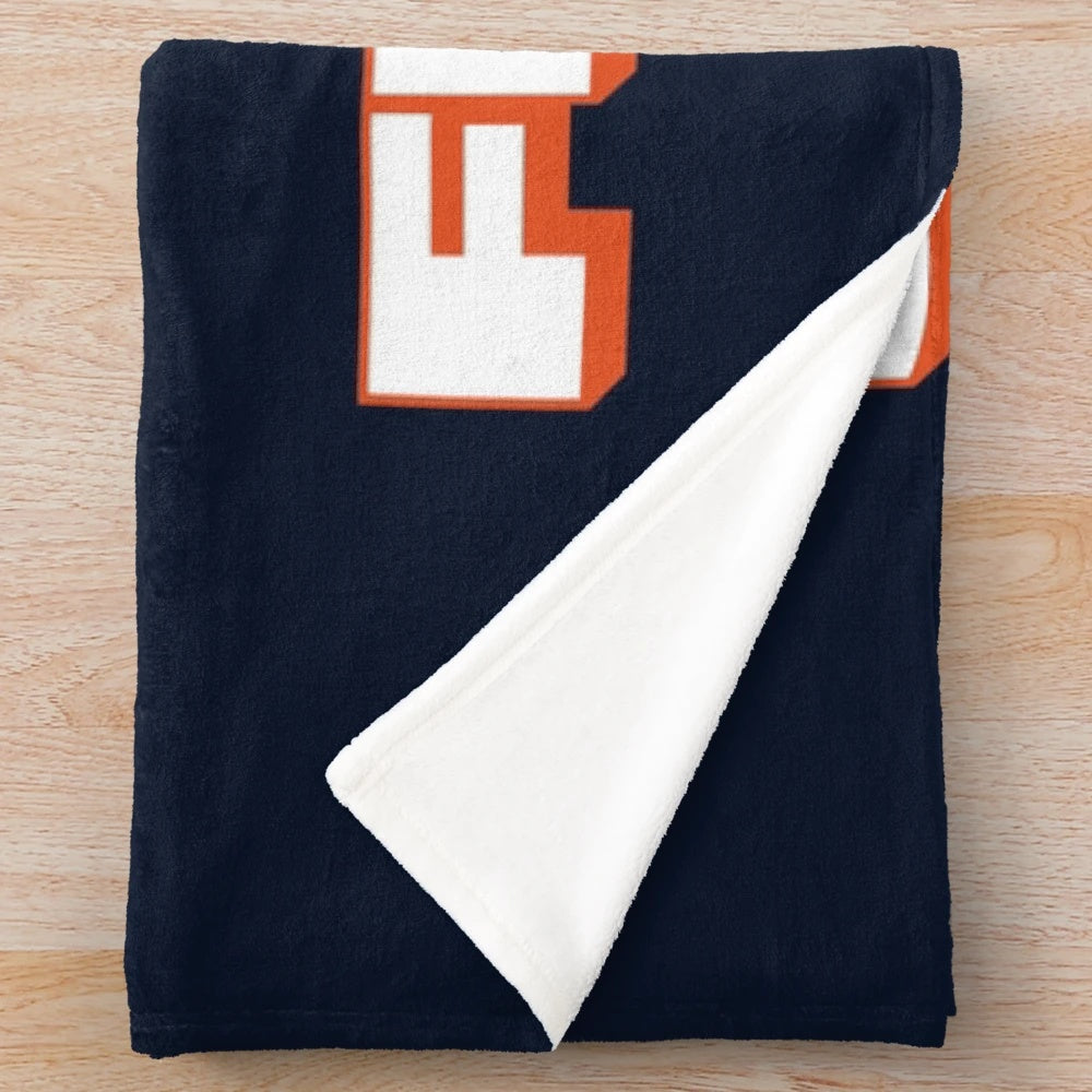 Chicago Bears plush blanket featuring Justin Fields graphics