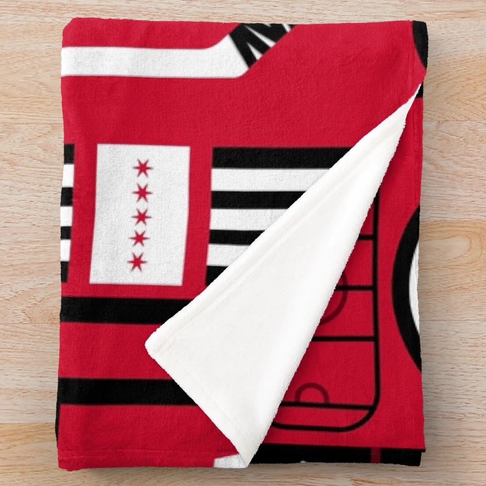 Chicago Blackhawks-themed plush blanket