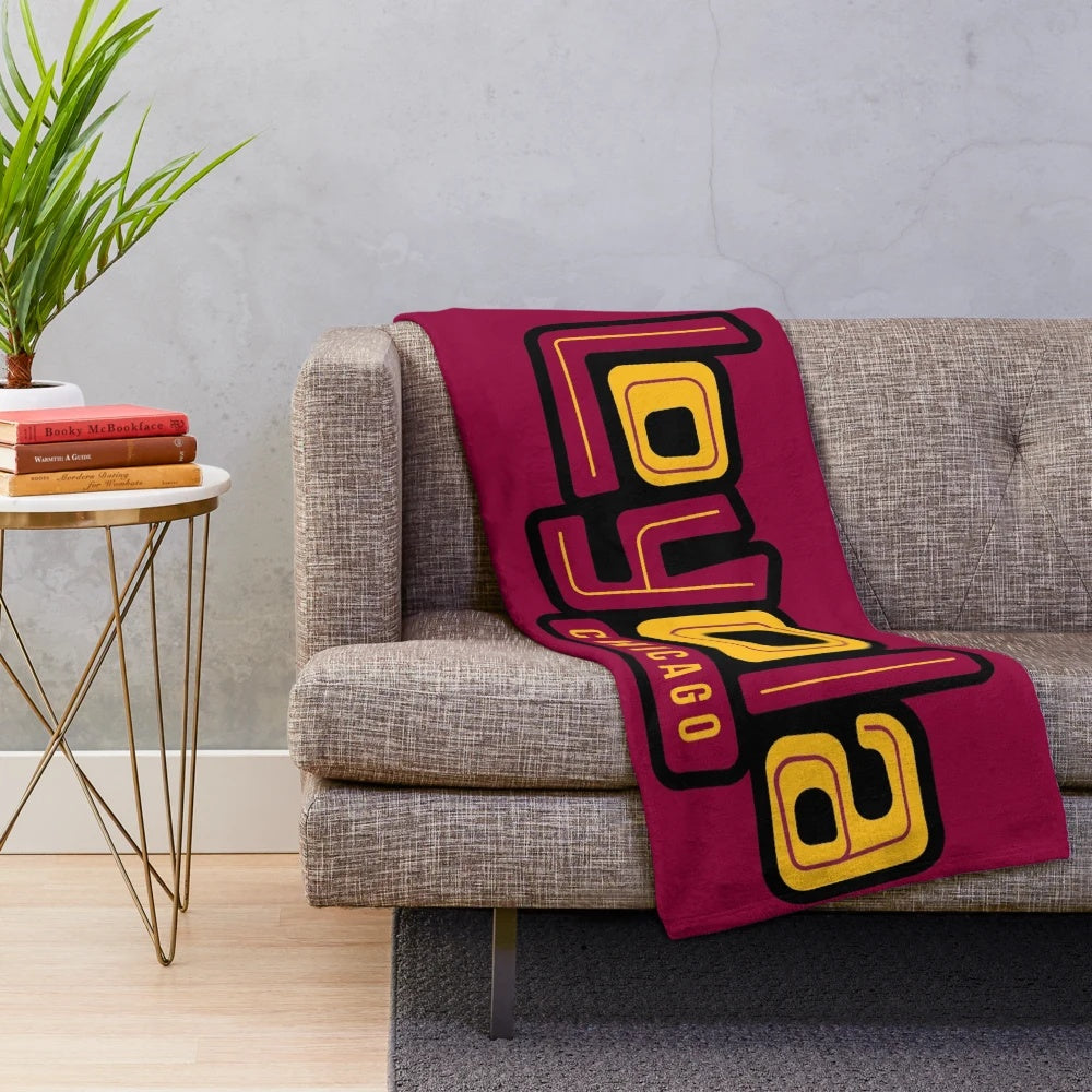 Loyola University Chicago Ramblers logo plush blanket