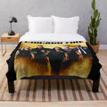 Chicago fire-inspired plush blanket with firefighter motif