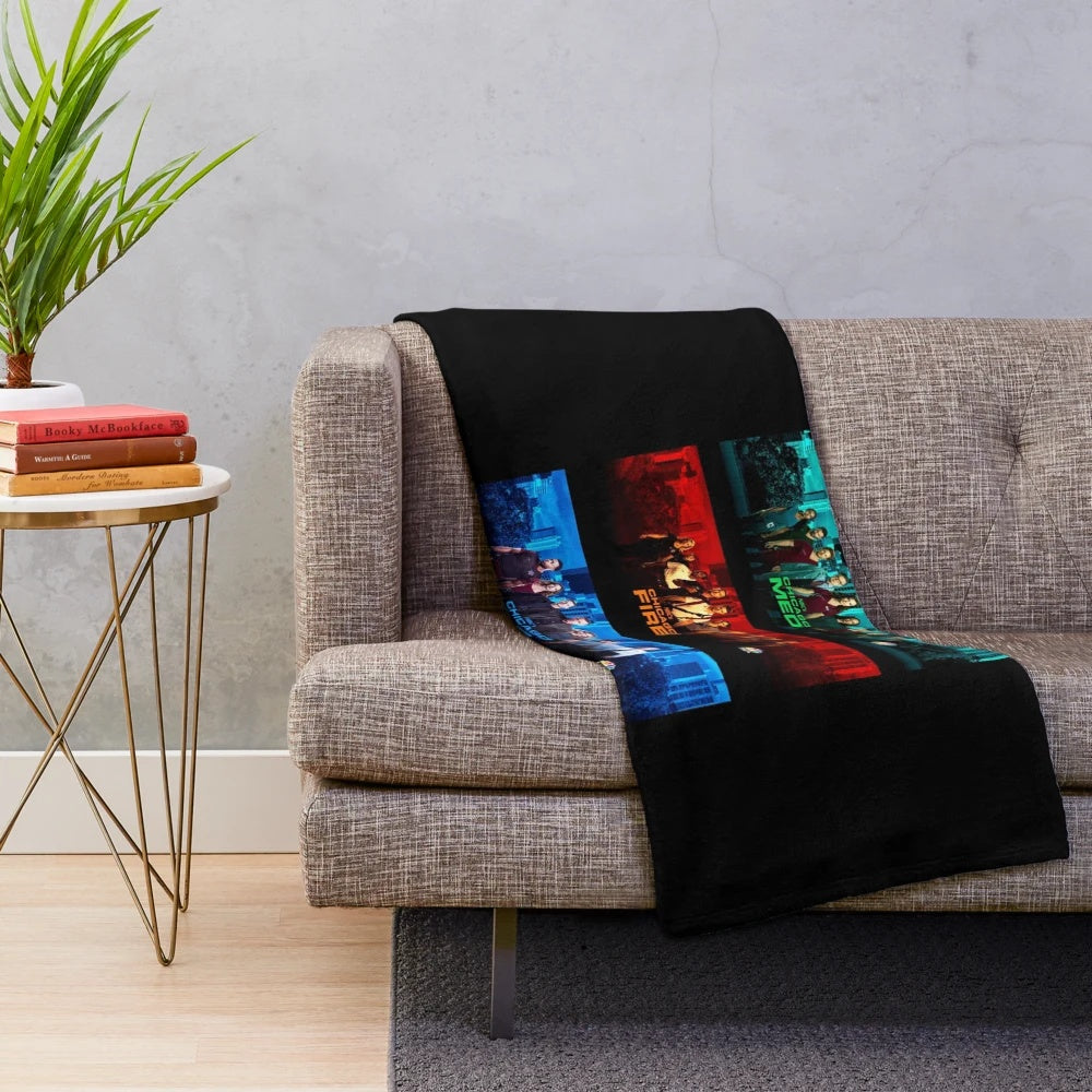Soft and Plush Chicago-Inspired Blanket for Police and Firefighter Fans