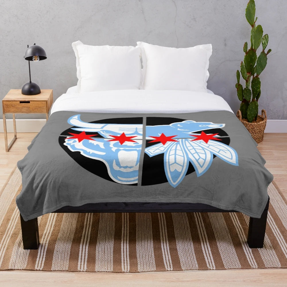 Chicago Northside sports-themed plush blanket