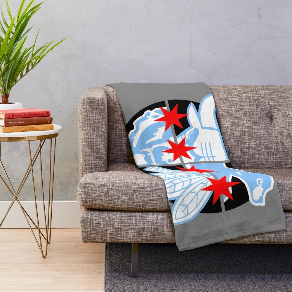 Chicago Northside sports-themed plush blanket