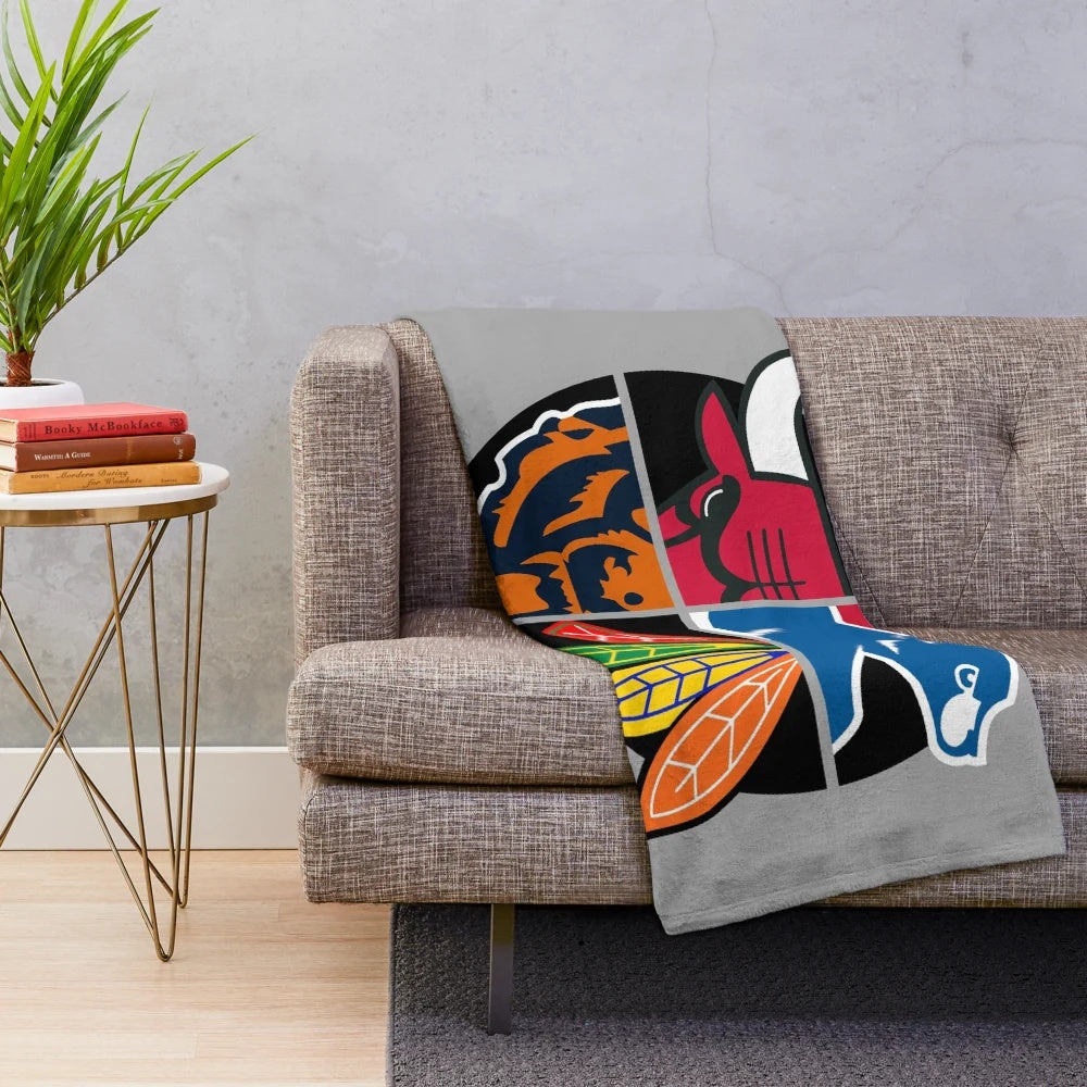 Chicago Northside sports themed plush blanket