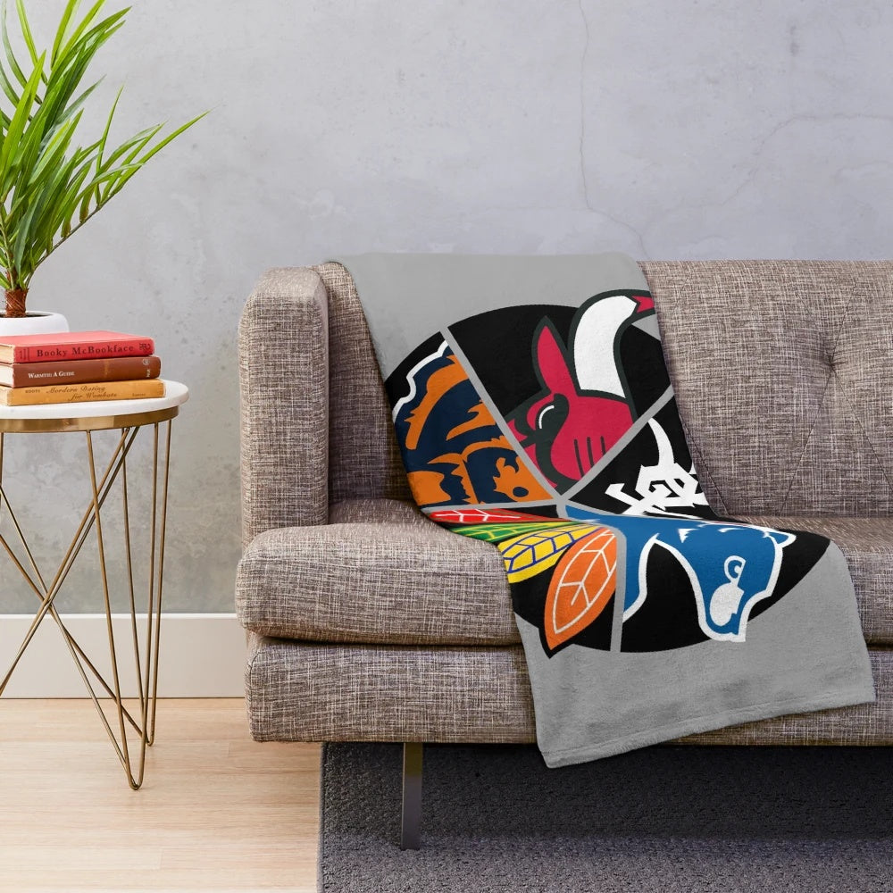 Soft and warm Chicago sports-themed quad plush blanket