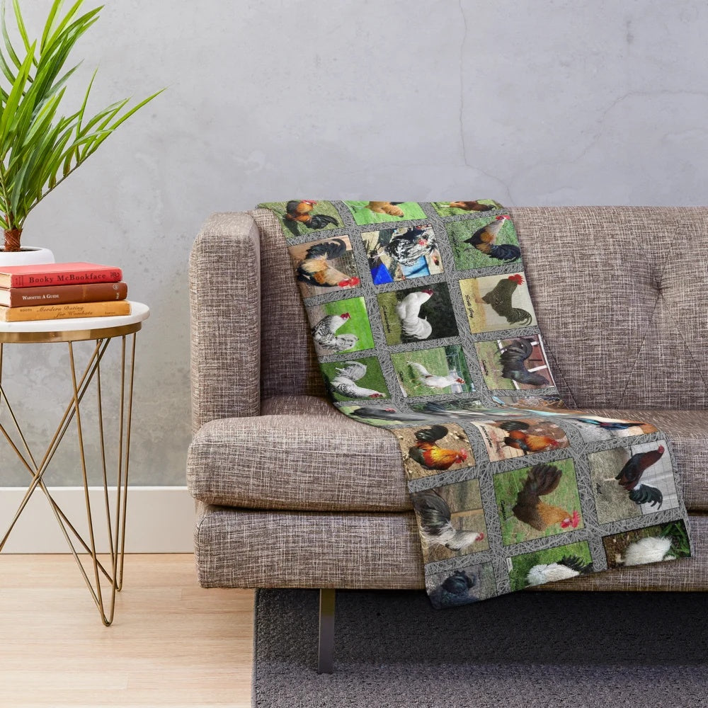 Soft and cuddly chicken plush blanket for a cozy farmhouse feel