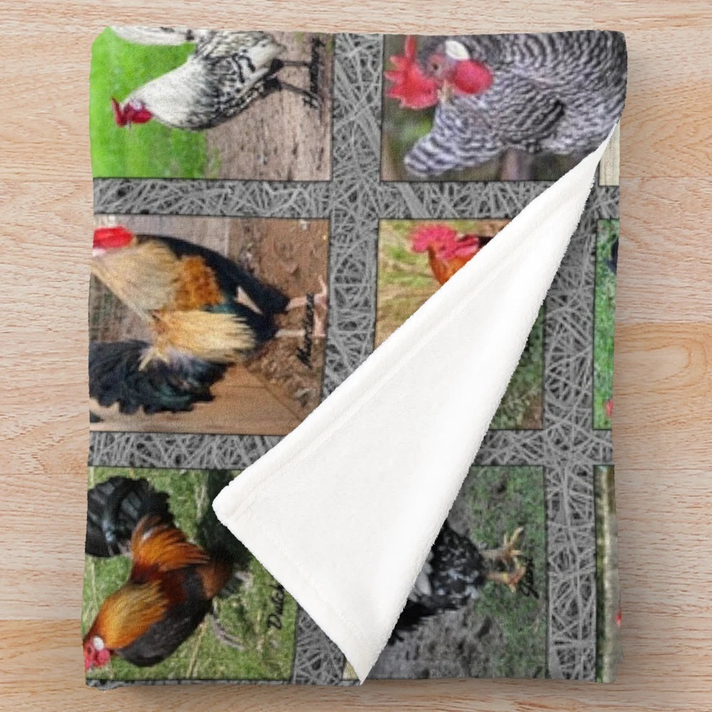 Soft and cuddly chicken plush blanket for a cozy farmhouse feel
