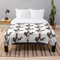 Soft, plush chicken-themed blanket inspired by the iconic Feathers McGraw character from Wallace and Gromit
