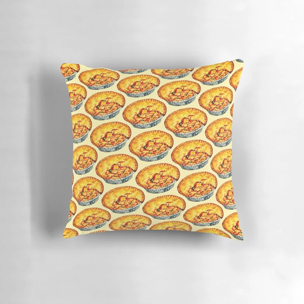 Chicken pot pie pattern decorative pillow for cozy home decor