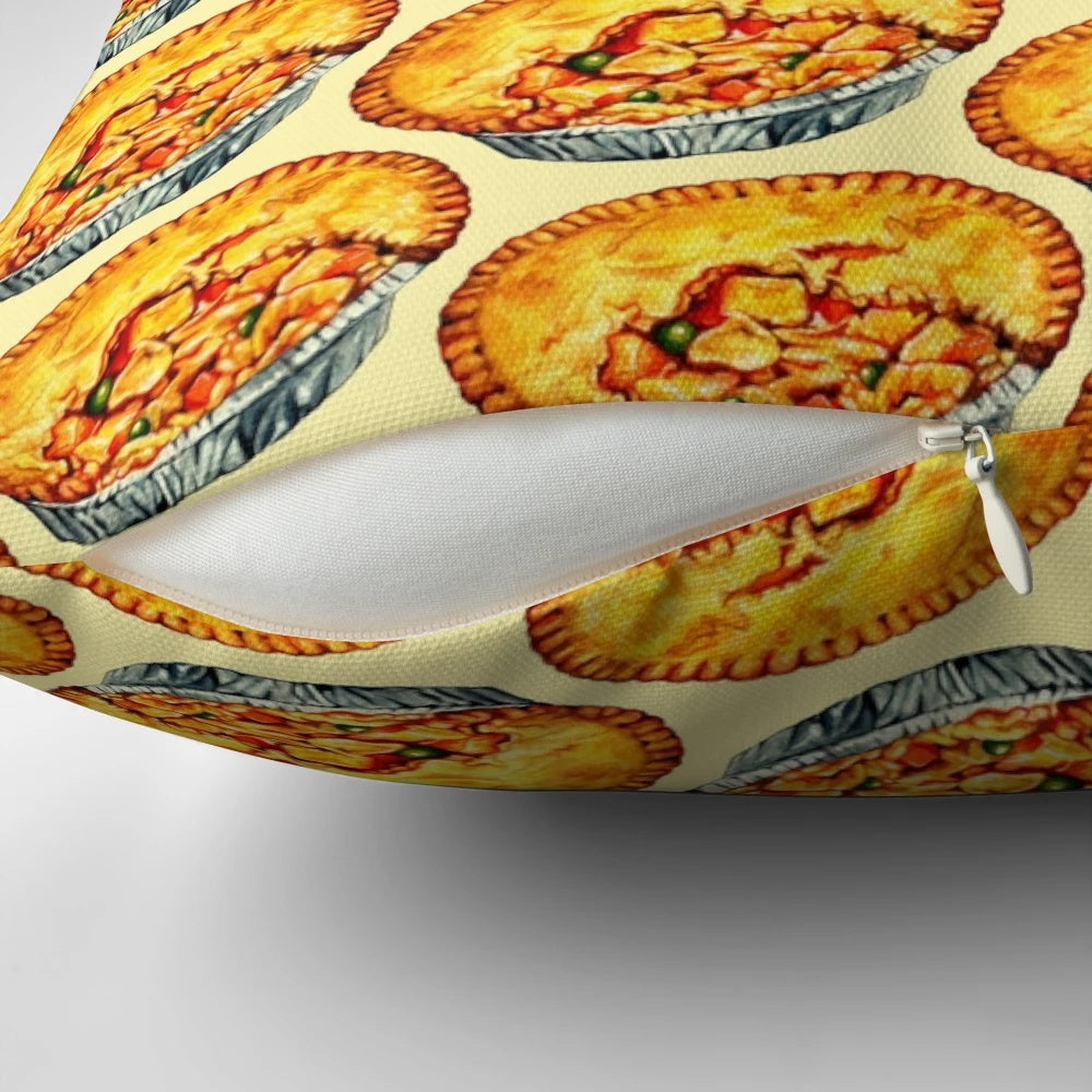 Chicken pot pie pattern decorative pillow for cozy home decor