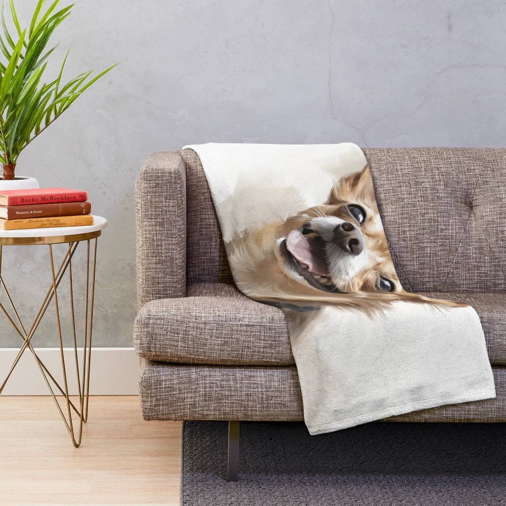 Soft and cuddly plush chihuahua blanket for dog lovers