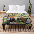 A soft, plush blanket featuring children's books design for kids