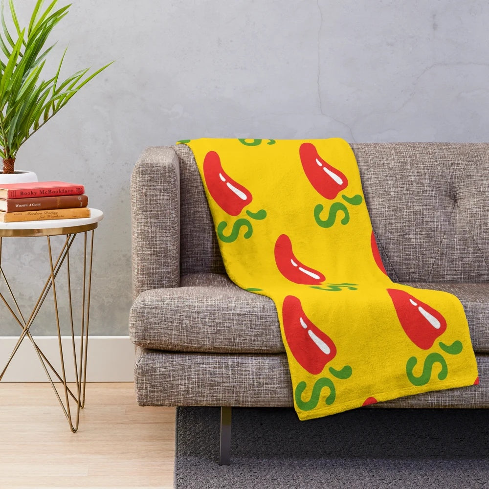 Chili's-inspired plush blanket with restaurant-themed design
